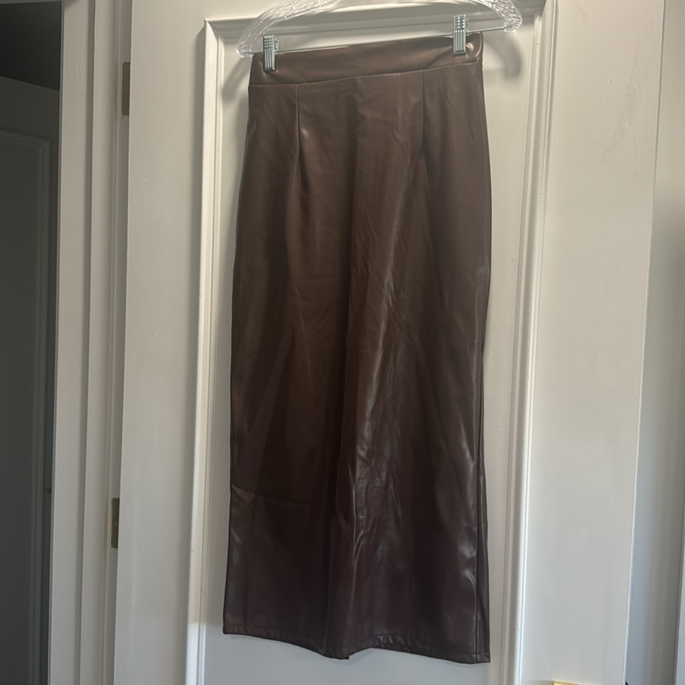 Brown vegan Leather Jacket